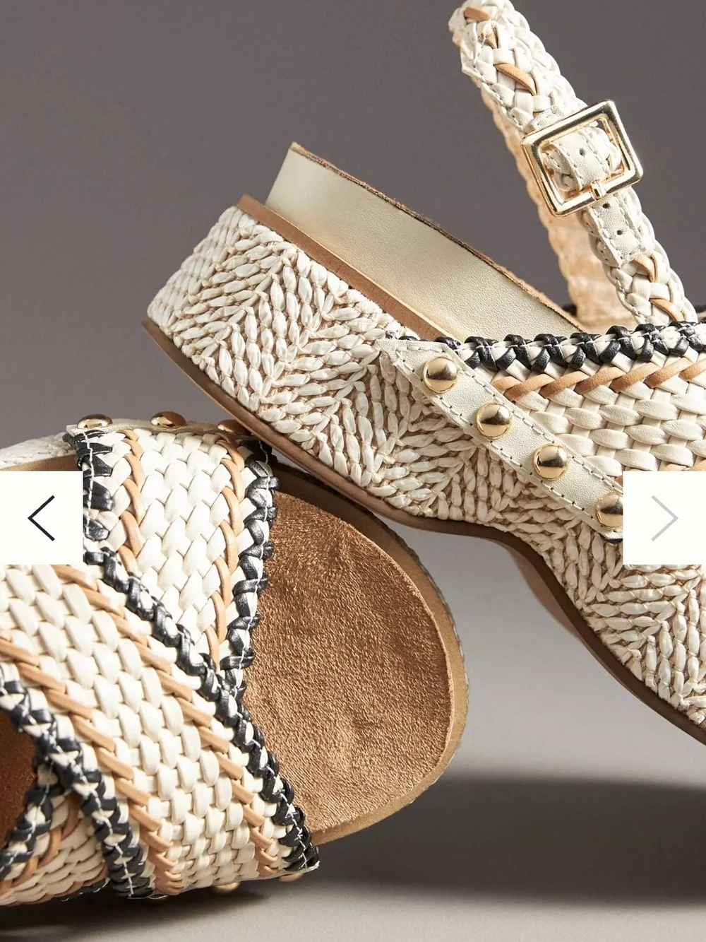 NEW! Anthropologie + Kelsi Dagger Woven Platform Sandals Cream, Tan & Black,NWT